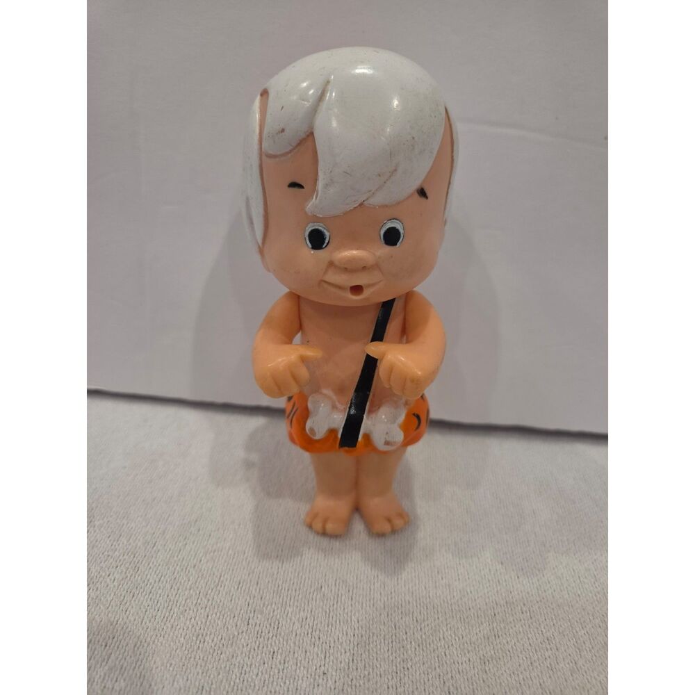Vintage 1972 Kenner Flintstones Bamm-Bamm Sip Along Vinyl Figure Hanna Barbera